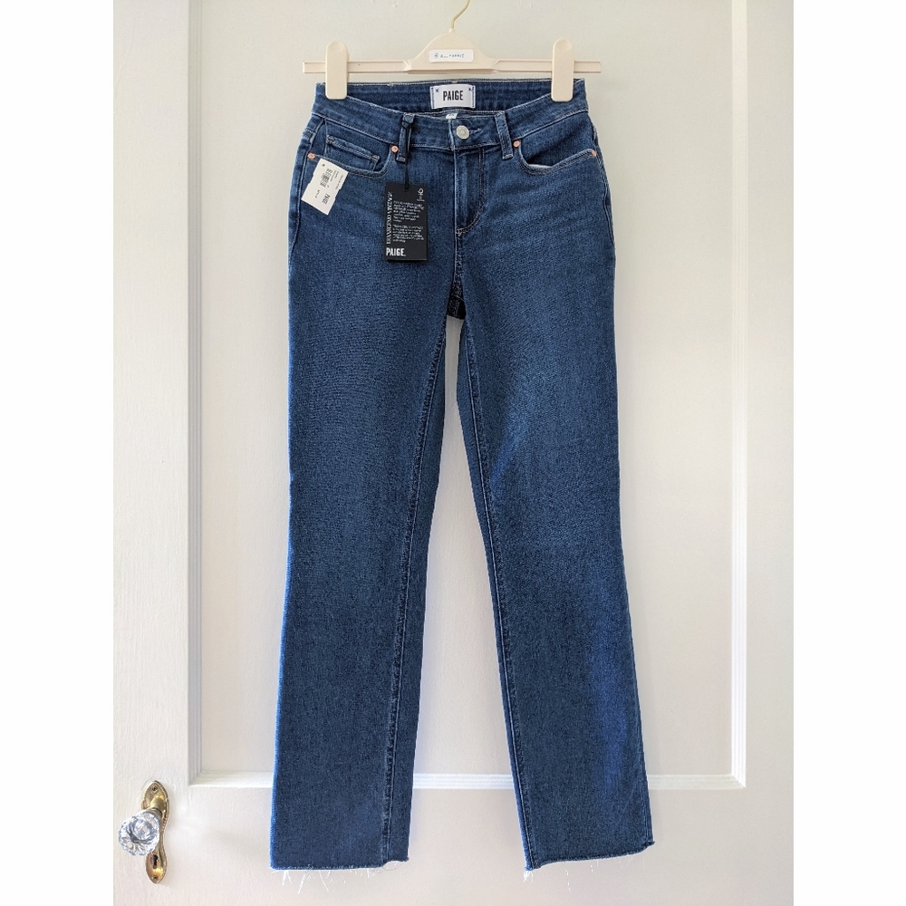 Paige | Amber Raw Hem Straight Ankle Jeans
